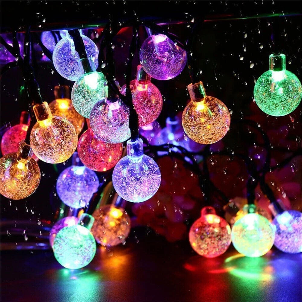 LED-Solar Ball String Lights for Patio’s or Gardens
