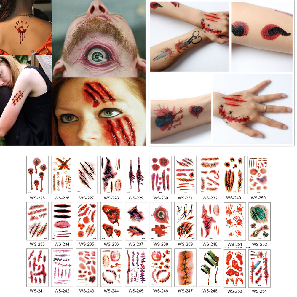 Temporary Scar Halloween Tattoo’s - looks so real! (Quick shipping from US warehouse)