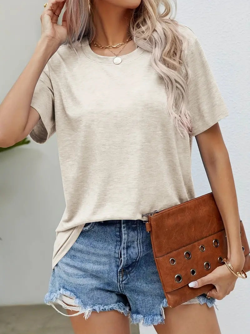 Solid Color Casual T-shirt