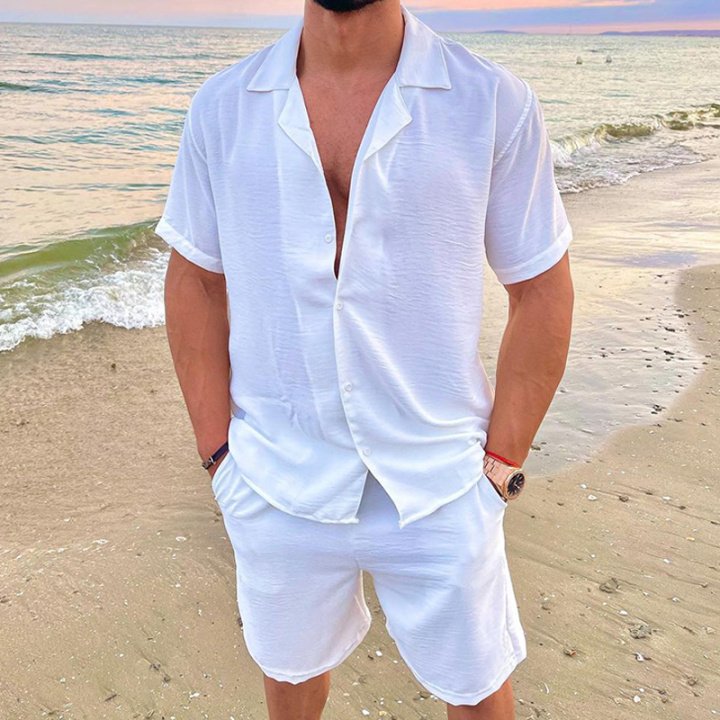 Casual Men's Short Sleeve Vacation Set