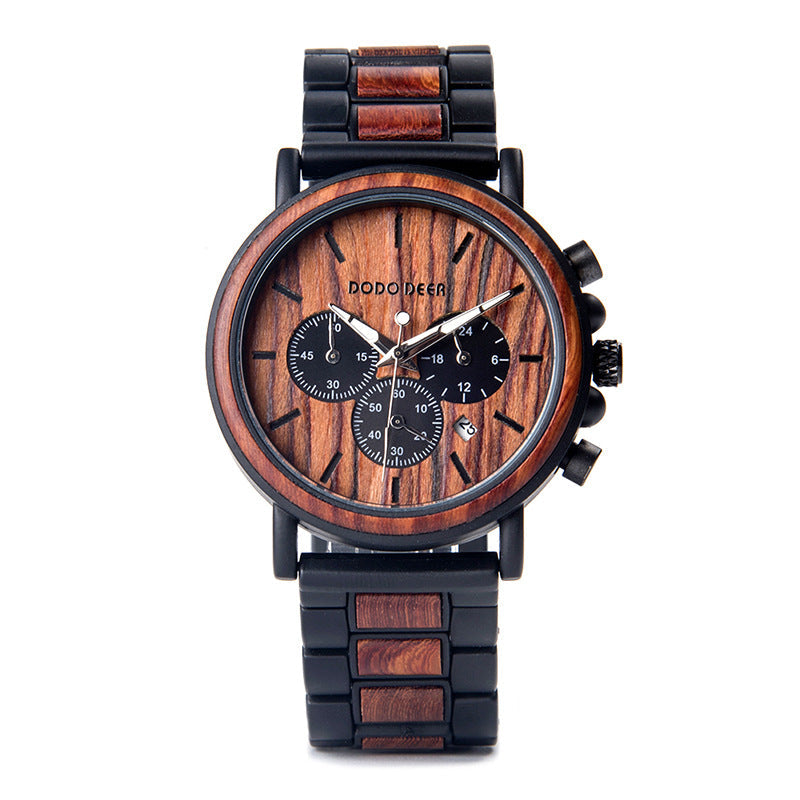 Super Rare- back to nature, wood and steel Watch