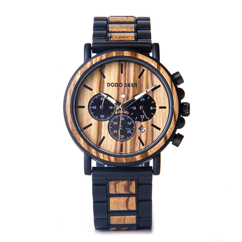Super Rare- back to nature, wood and steel Watch