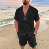 Casual Men's Short Sleeve Vacation Set