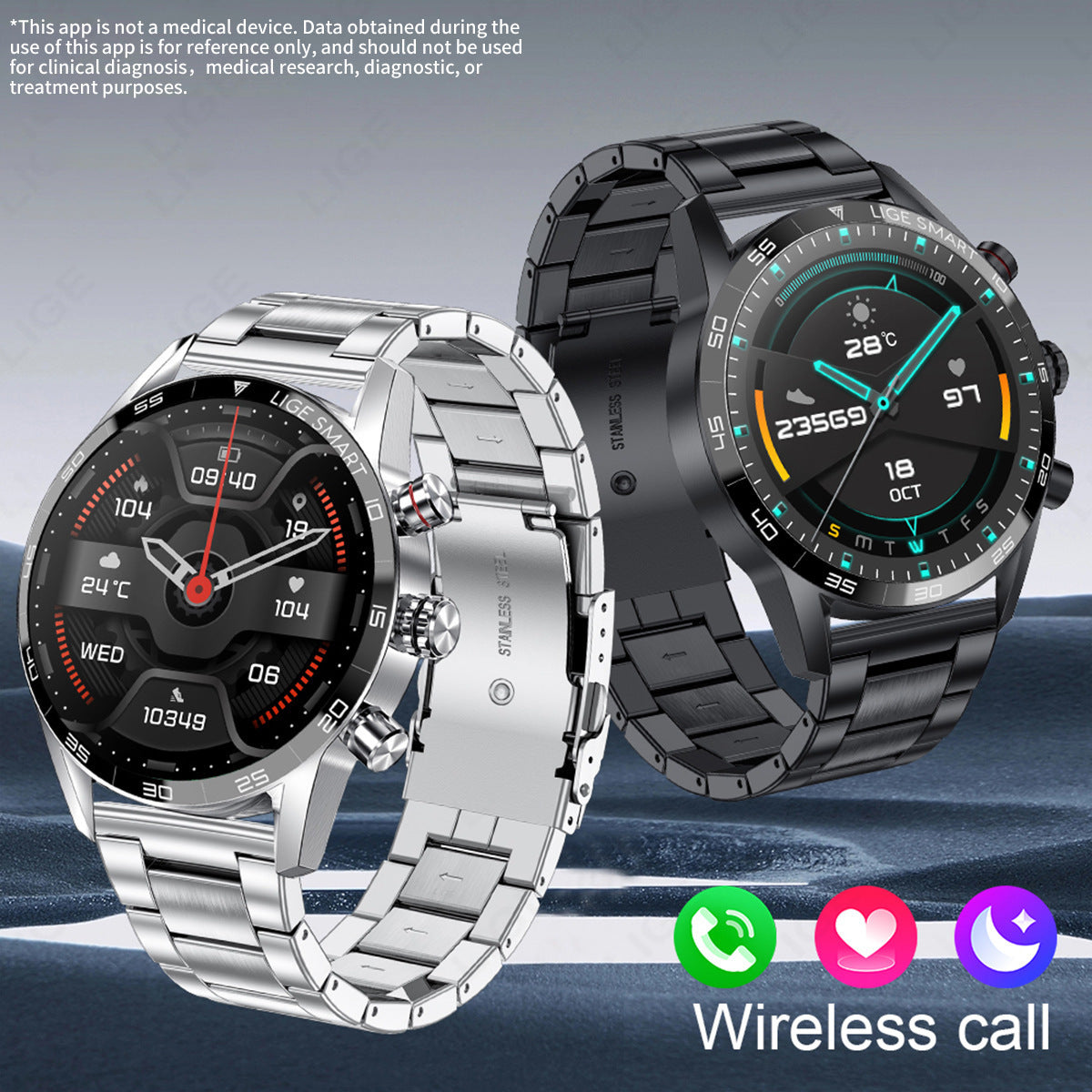 Smartwatch For Men - With Blood Pressure And Heart Rate Monitoring