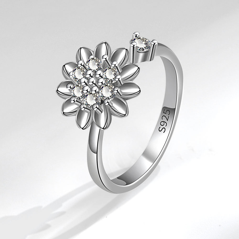 Simple Sunflower Shape Ring for Men and Women