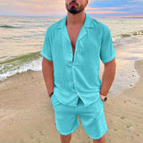 Casual Men's Short Sleeve Vacation Set