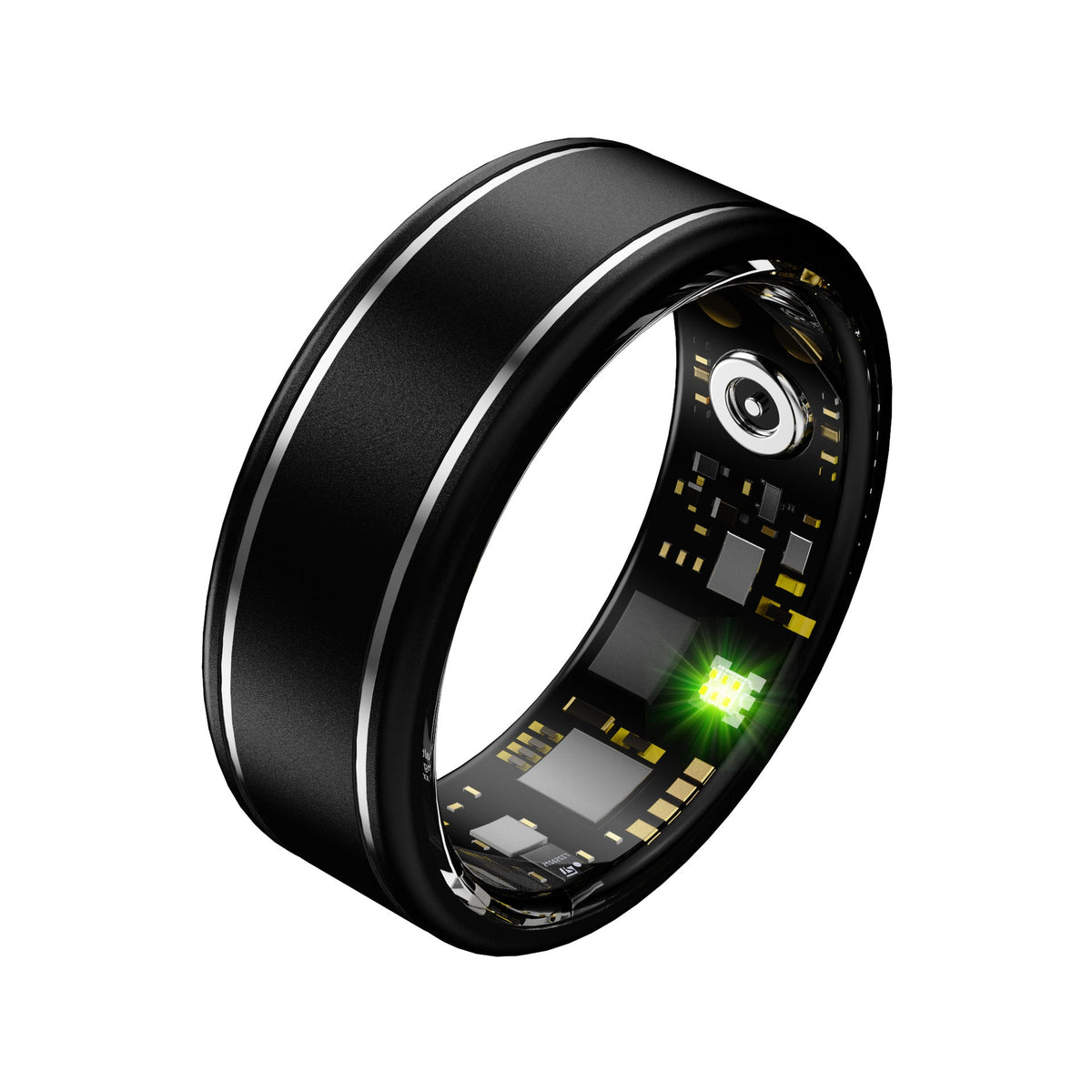 ShaBoom Smart Ring: Heart Rate & Health Tracker (Black or Silver, Sizes 7-14)