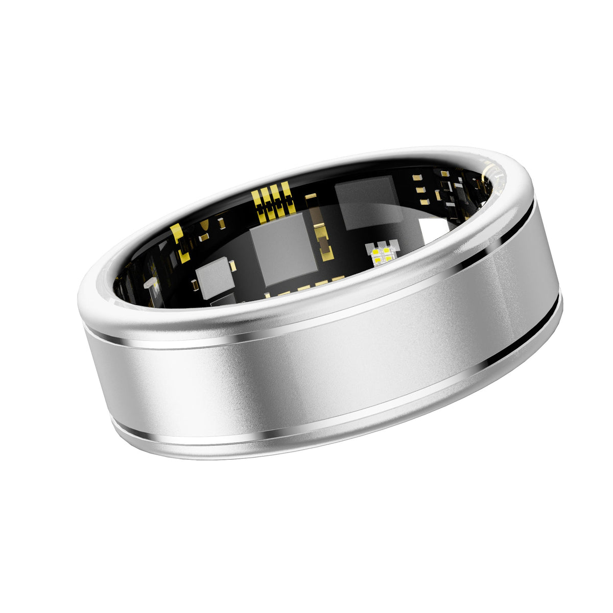 ShaBoom Smart Ring: Heart Rate & Health Tracker (Black or Silver, Sizes 7-14)