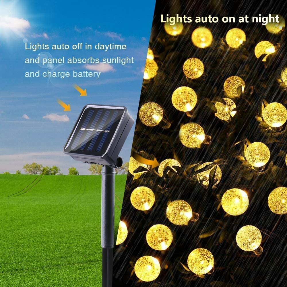 LED-Solar Ball String Lights for Patio’s or Gardens