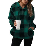 Plaid Hooded Sweatshirt