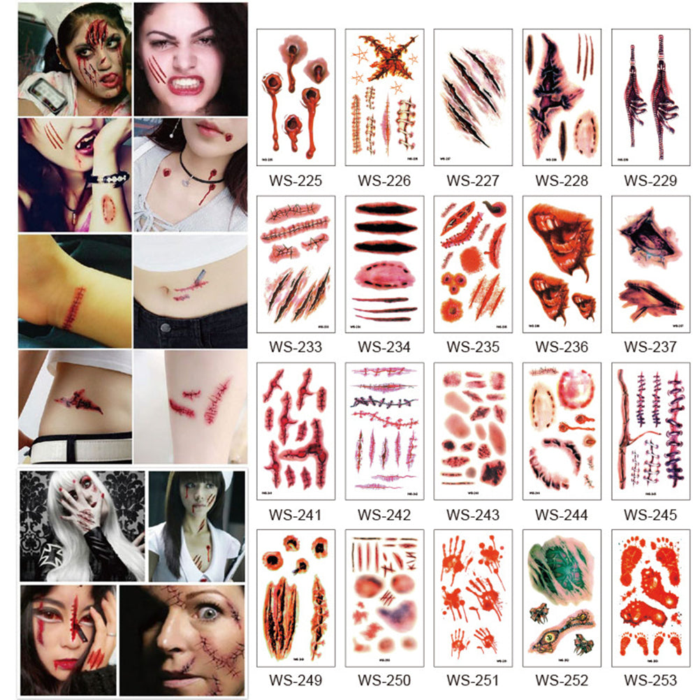 Temporary Scar Halloween Tattoo’s - looks so real! (Quick shipping from US warehouse)