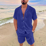 Casual Men's Short Sleeve Vacation Set