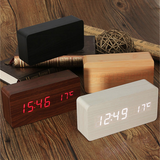 Creative LED Wooden Clock with Sound Control