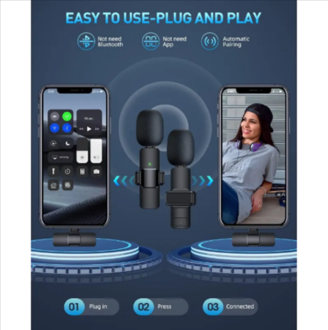 Wireless Lavalier Mic – iPhone & Type-C